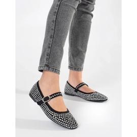 Schwarze Damenballerinas mit Nieten 4