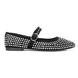 Schwarze Damenballerinas mit Nieten 2