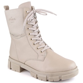Bequeme Damenstiefel isoliert beige Rieker Y7116-60 1