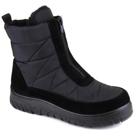 Isolierte schwarze Damen-Schneestiefel mit Reißverschluss T.Sokolski Z23-348 1