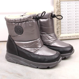 Wasserdichte Kinder-Schneestiefel mit isolierter Membran, grau Kornecki 6896 2