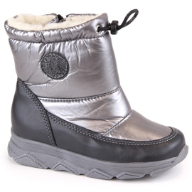 Wasserdichte Kinder-Schneestiefel mit isolierter Membran, grau Kornecki 6896 1