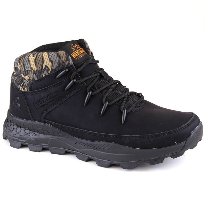 Bustagrip Herren-High-Top-Trekkingschuhe aus Leder, schwarz 2