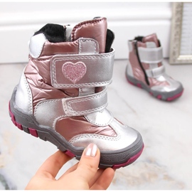 Mädchenstiefel mit Klettverschluss, isoliert, Kornecki 6968 silber- 1