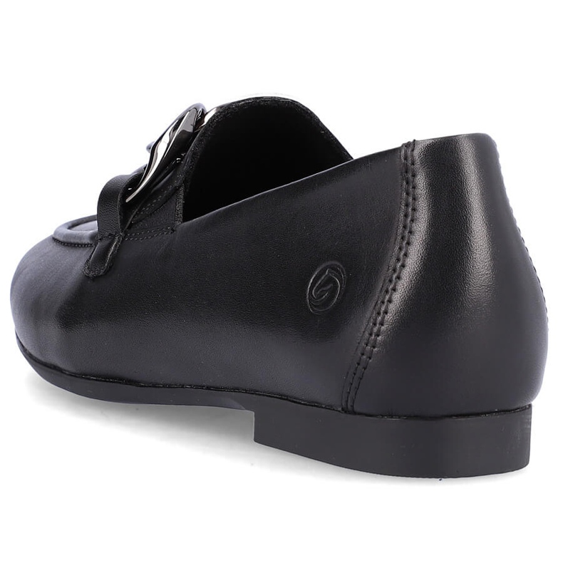 Bequeme Damenschuhe aus Leder mit Kette, schwarz Remonte D0K00-00 2