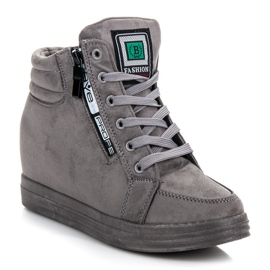 Wildleder-Turnschuhe grau 1