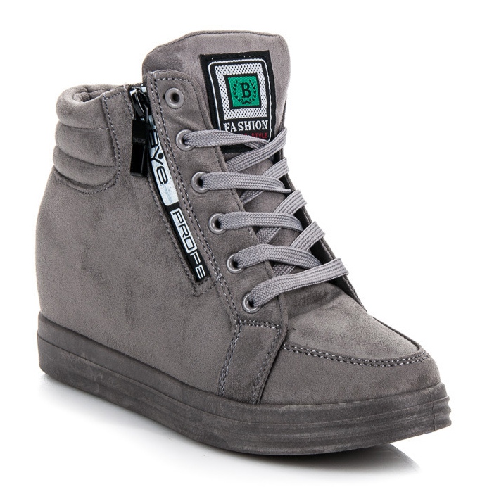 Wildleder-Turnschuhe grau 1