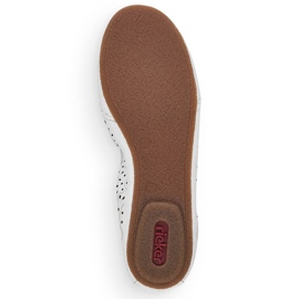 Bequeme durchbrochene Damen-Ballerinas aus Leder, weiß Rieker 41460-80 2