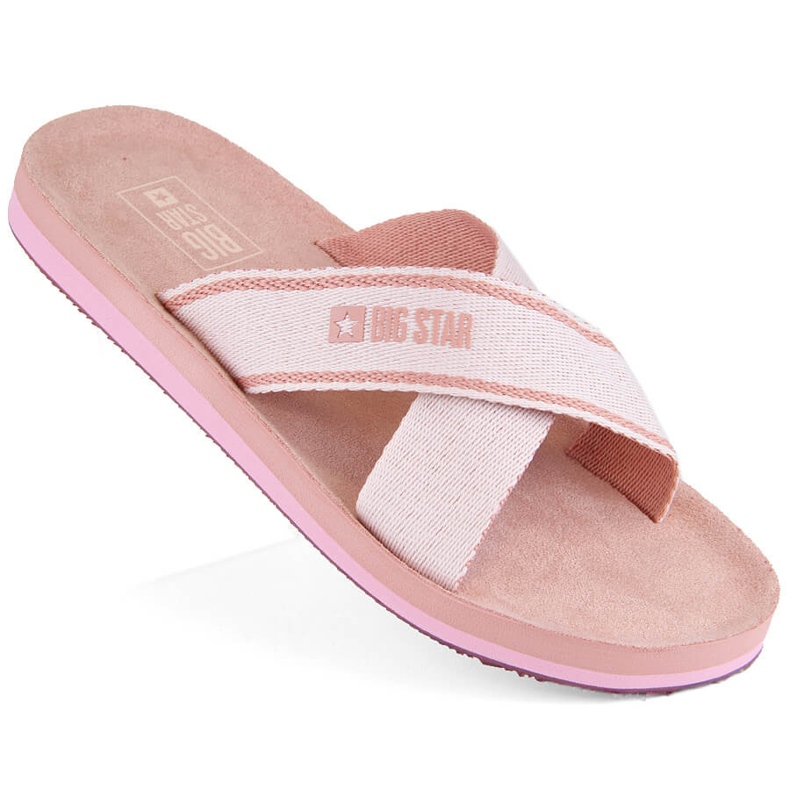 Rosa Strand-Schwimmbad-Flip-Flops für Damen Big Star NN274A058 1