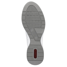 Bequeme durchbrochene Damen-Sportschuhe aus Leder, weiß Rieker N43A1-80 4