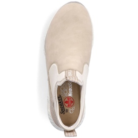 Bequeme, beige High-Top-Slipper für Damen Rieker M6053-62 2