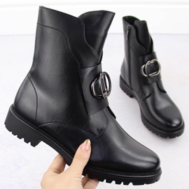 Isolierte Damenstiefel mit Verzierung, schwarz Potocki 12441 1