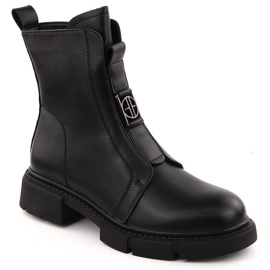 Schwarze Damen-Lederstiefeletten Filippo DBT6524 1
