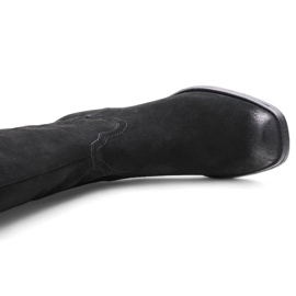 Schwarze Cowboystiefel aus Leder für Damen von Sergio Leone KZ268 1