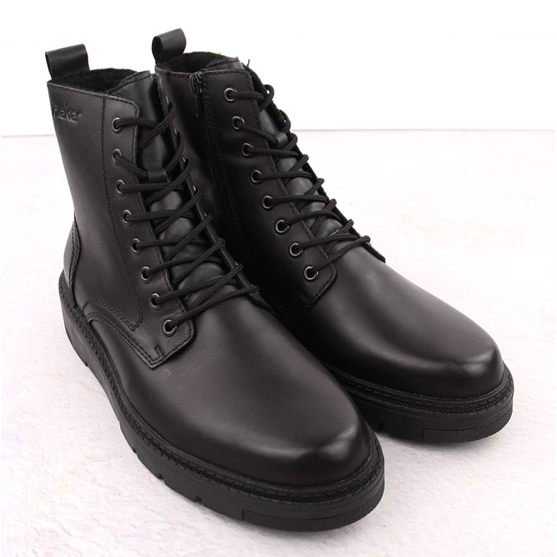 Isolierte Herren-Lederstiefel, schwarz, Rieker 30101-00 2