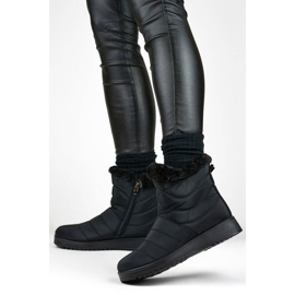 Isolierte Damen-Schneestiefel mit Fell, schwarz W76B 2