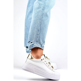 Damen-Plateau-Sneaker mit Verzierungen, weiß EV392-1GO 2