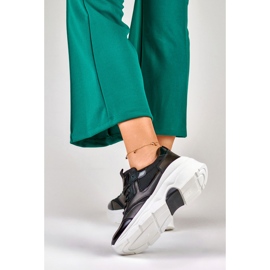 Damen-Plateau-Sneaker, schwarz, 23-7B 2