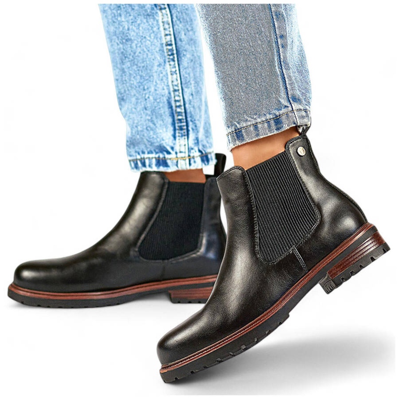 Isolierte Chelsea-Stiefel für Damen, schwarz GD-WL71B 1