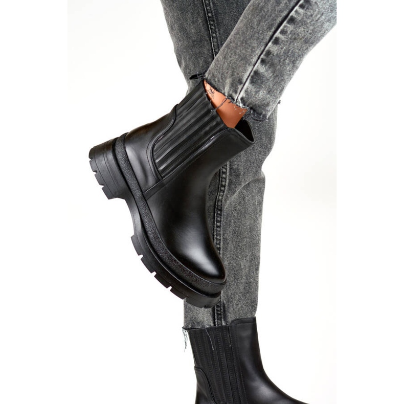Damen-Chelsea-Stiefel, isoliert, schwarz, 1262B 1