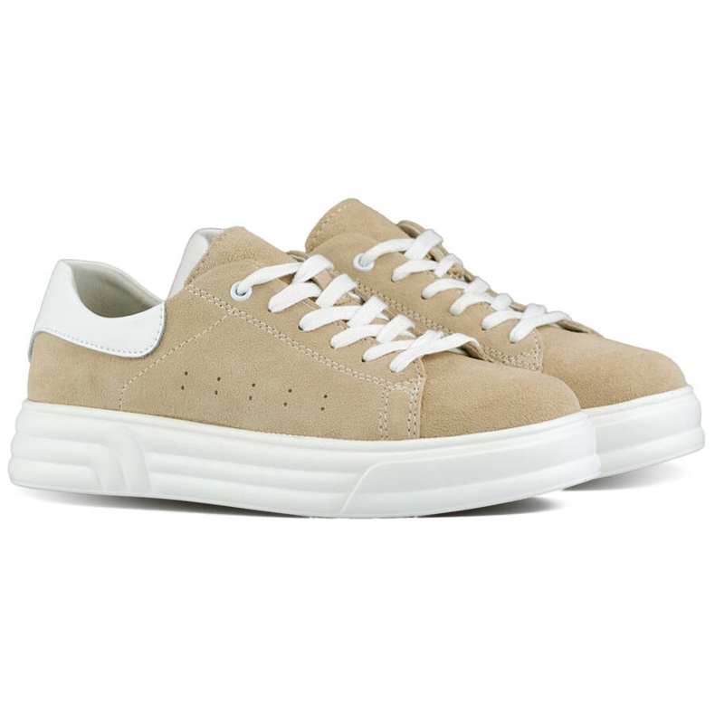 Goodin Beige Damen-Sportschuhe aus Leder GD-XF-113BE 1