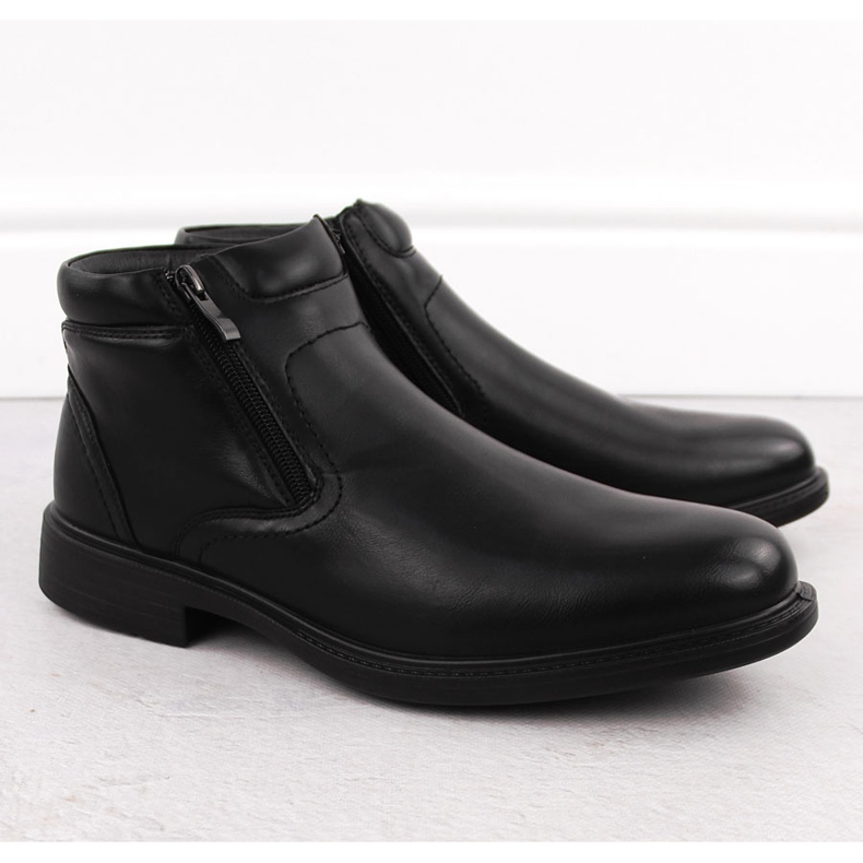 Isolierte Herren-Stiefeletten mit Reißverschlüssen, schwarz Unisoft 7516 1