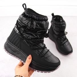 Schwarze Slip-on-Schneestiefel für Damen von Filippo DBT6647 mit Plateau 1