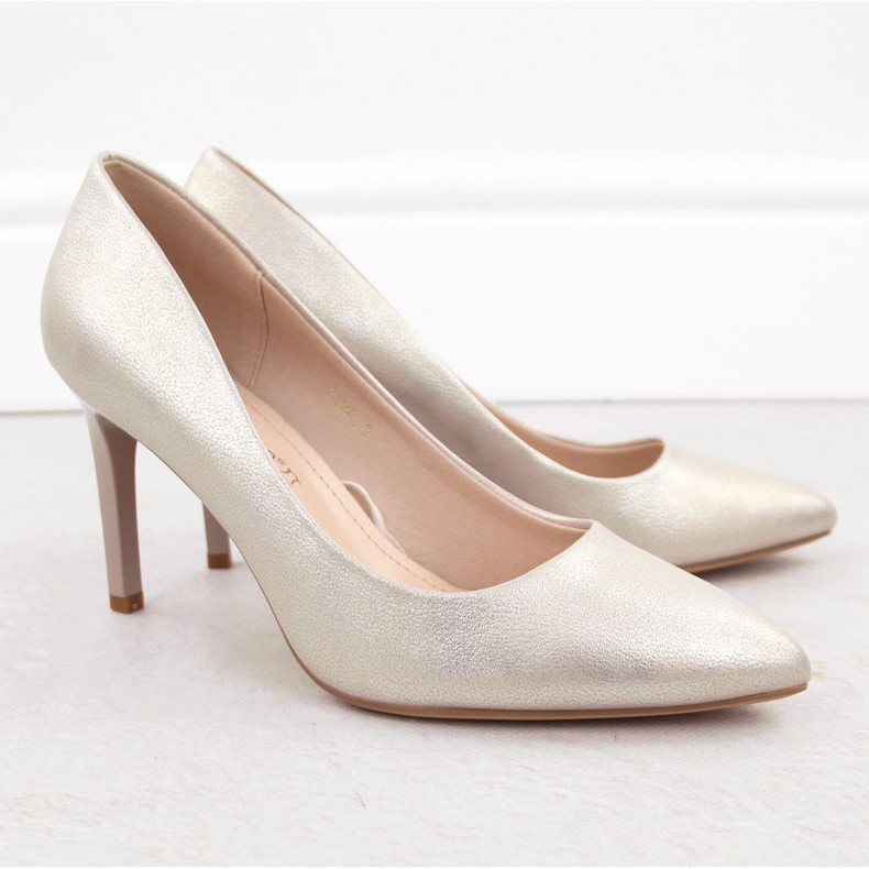 Perlgoldene Stiletto-Pumps Sergio Leone 1339 1
