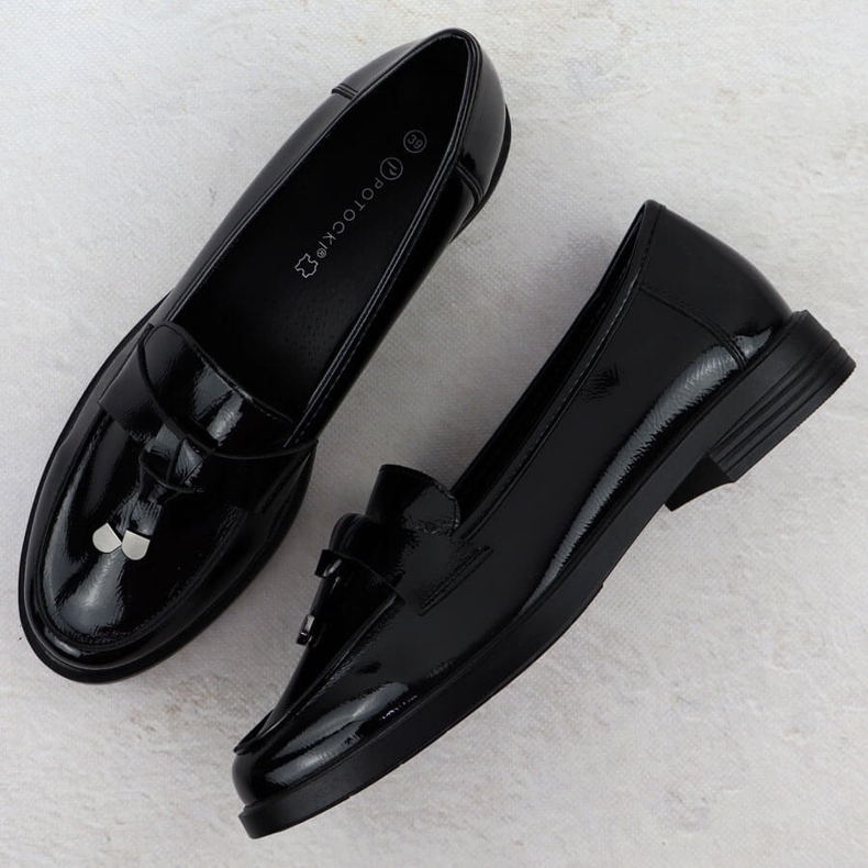 Frauen lackierte Schuhe Lords Black Potocki SZ12369 schwarz 2