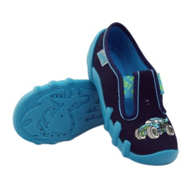 Befado Kinderschuhe Hausschuhe 290x161 marineblau blau grün 3