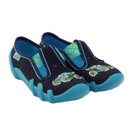 Befado Kinderschuhe Hausschuhe 290x161 marineblau blau grün 4