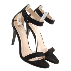 Schwarz NF-17 Schwarze Sandalen auf hohem Absatz 1