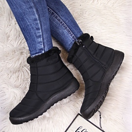 Schwarze NEWS wasserdichte Schneestiefel mit Reißverschluss 7
