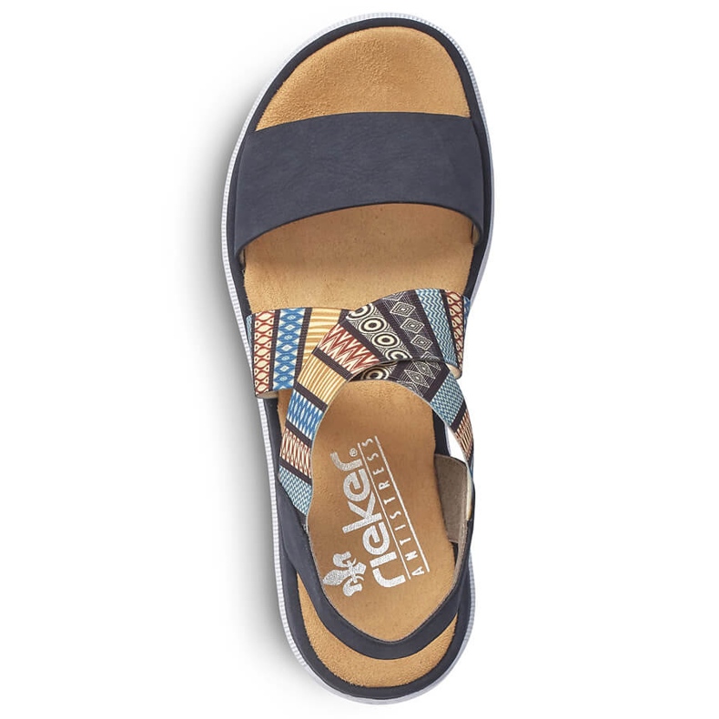 Bequeme Damen Keilsandalen mehrfarbig Rieker V44G8-14 1