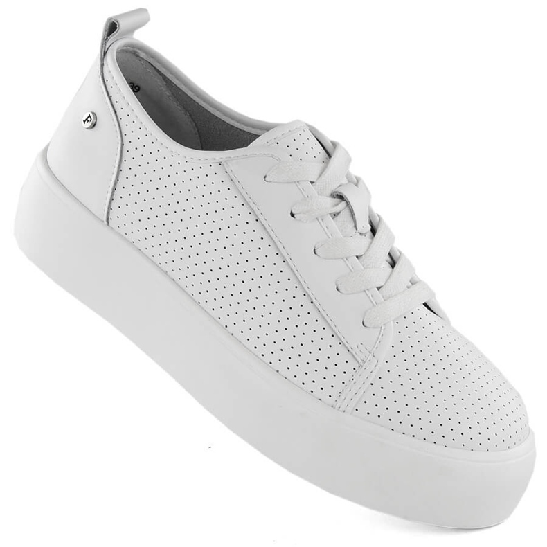 Damen-Sport-Creepers-Schuhe aus Leder, weiß Filippo DP6116 1