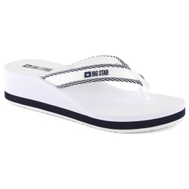 Damen-Flip-Flops mit Keilabsatz, weiß Big Star NN274A726 1