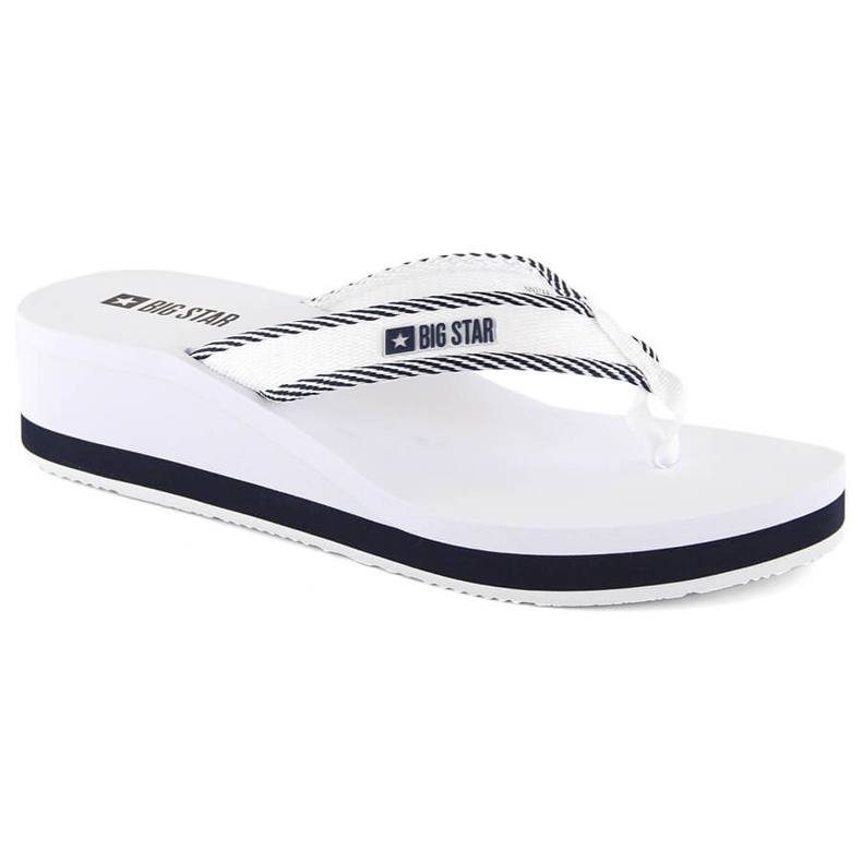 Damen-Flip-Flops mit Keilabsatz, weiß Big Star NN274A726 1