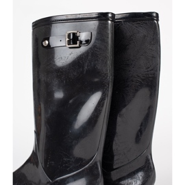 Shelvt Schwarz lackierte Frauen Galoschen 1