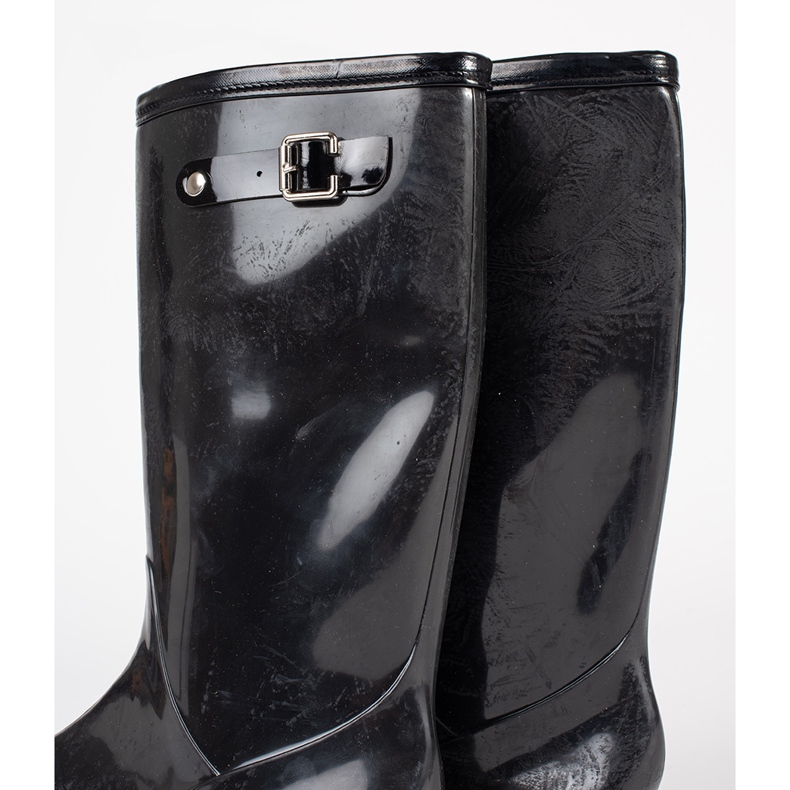 Shelvt Schwarz lackierte Frauen Galoschen 1