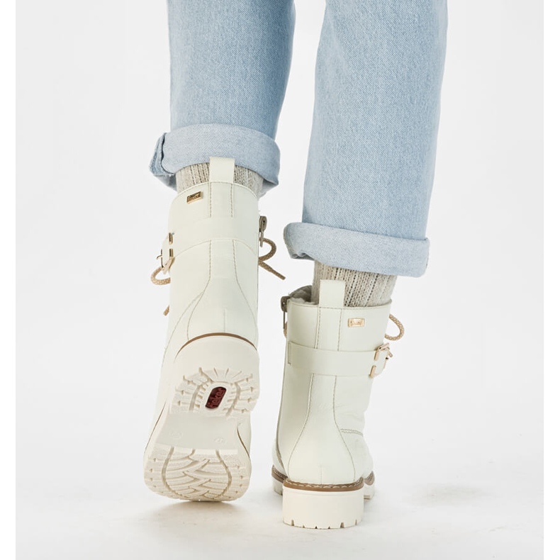 Wasserdichte weiße Damen-Arbeitsstiefel Rieker Y9126-80 2