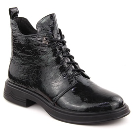 Damen-Stiefeletten aus Lackleder in Grün D&amp;A S.Barski Premium Collection LZ42-042 1