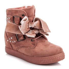 Turnschuhe mit Schleifen rosa 1