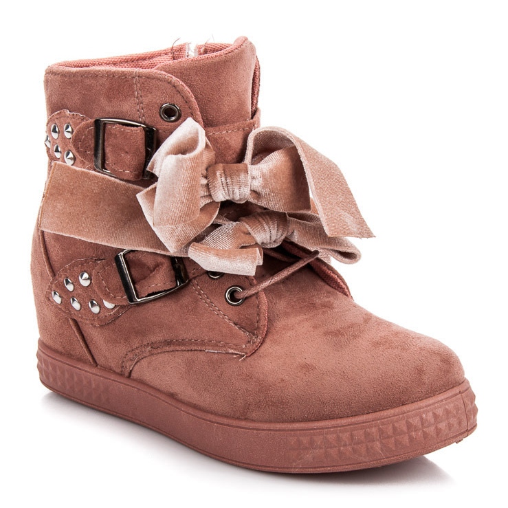 Turnschuhe mit Schleifen rosa 1