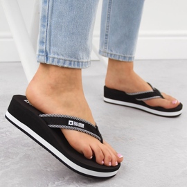 Schwarze Damen-Flip-Flops mit Keilabsatz Big Star NN274A727 6