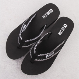 Schwarze Damen-Flip-Flops mit Keilabsatz Big Star NN274A727 3