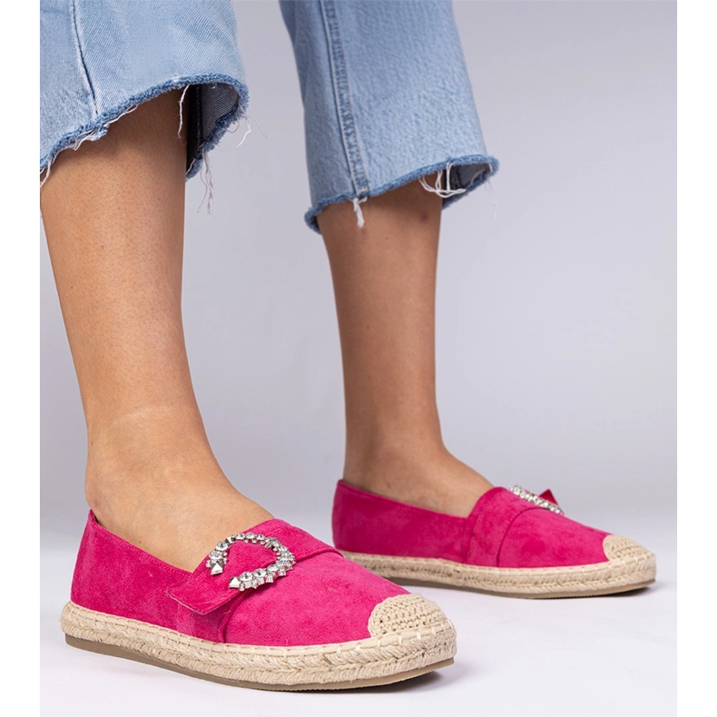 Pink Espadrilles mit Zirkonen dekoriert rosa 1