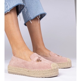 Pink Espadrilles auf einer dicken Sohle rosa 1
