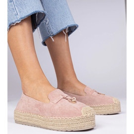 Pink Espadrilles auf einer dicken Sohle rosa 2