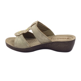 Goldene Inblu GL086 Hausschuhe mit Klettverschluss gelb braun 2