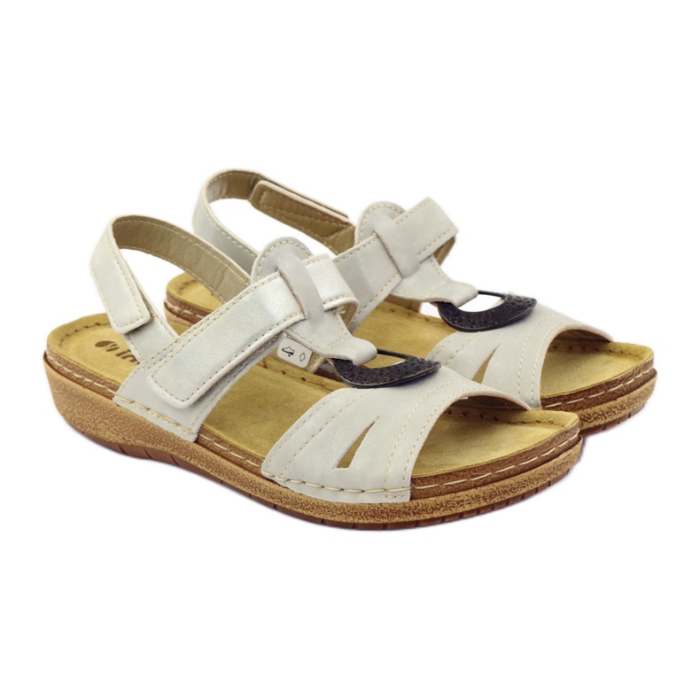 Bequeme Sandalen Inblu F02 j perlbeige braun grau 4